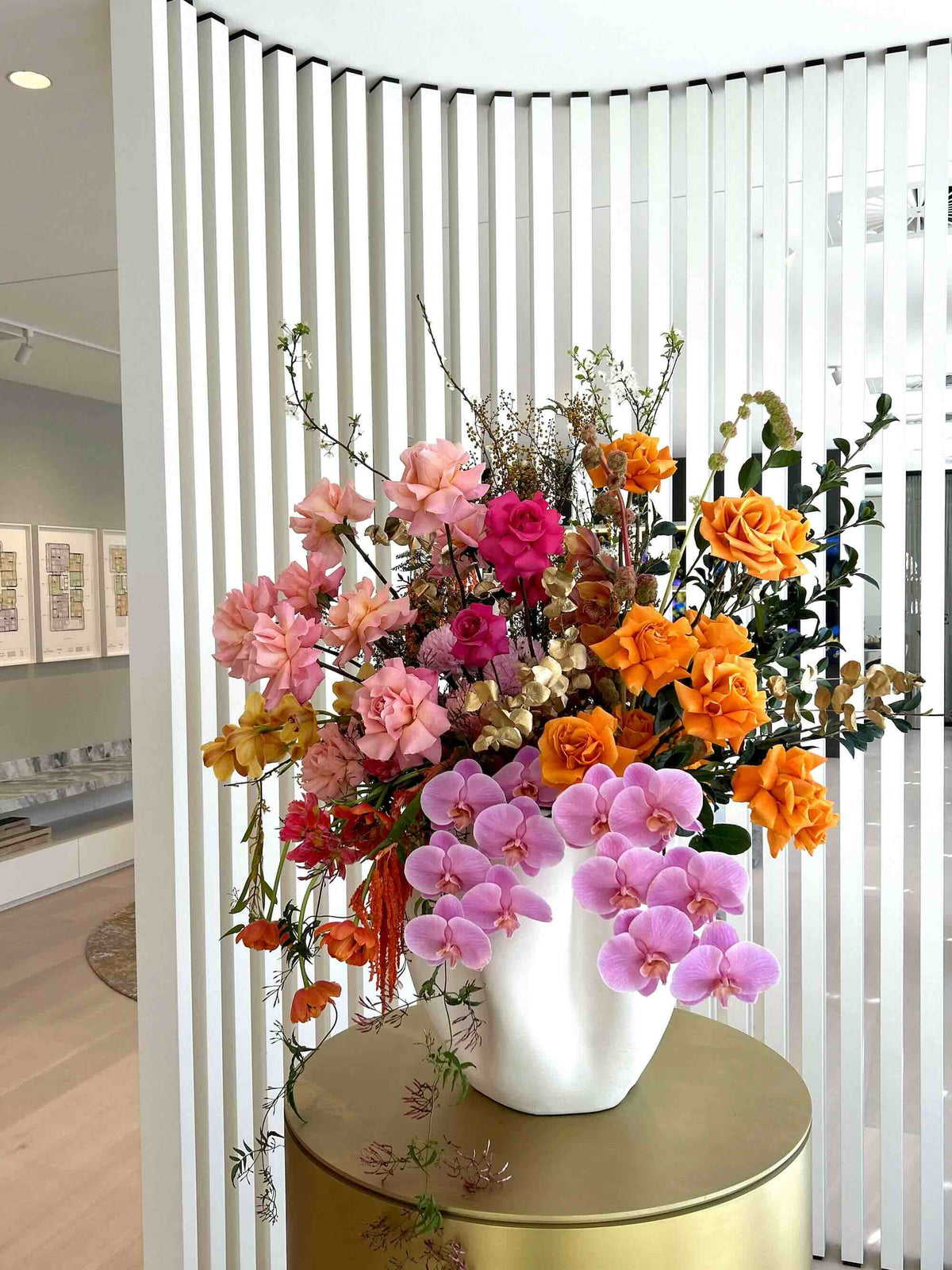 corporate flower delivery mode events sydney office arrangement orchids roses