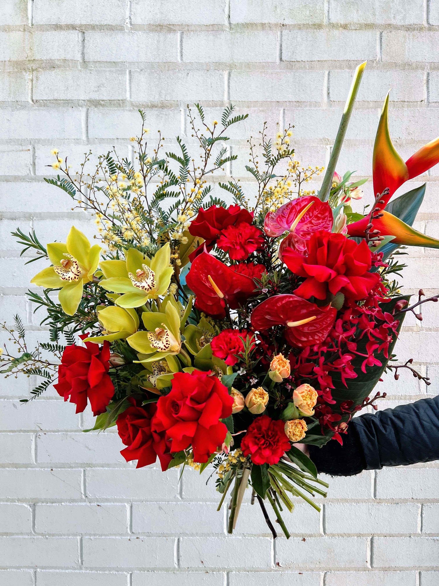 red gold yellow flowers lunar chinese new year bouquet