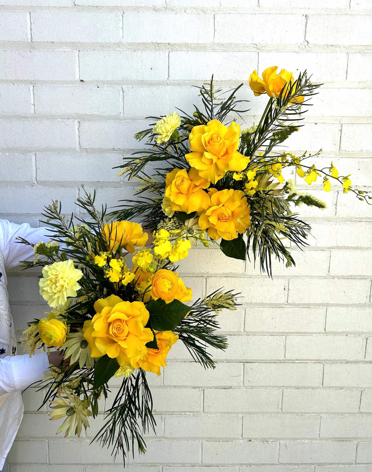 yellow flowers arrangement corporate flower delivery r u ok day
