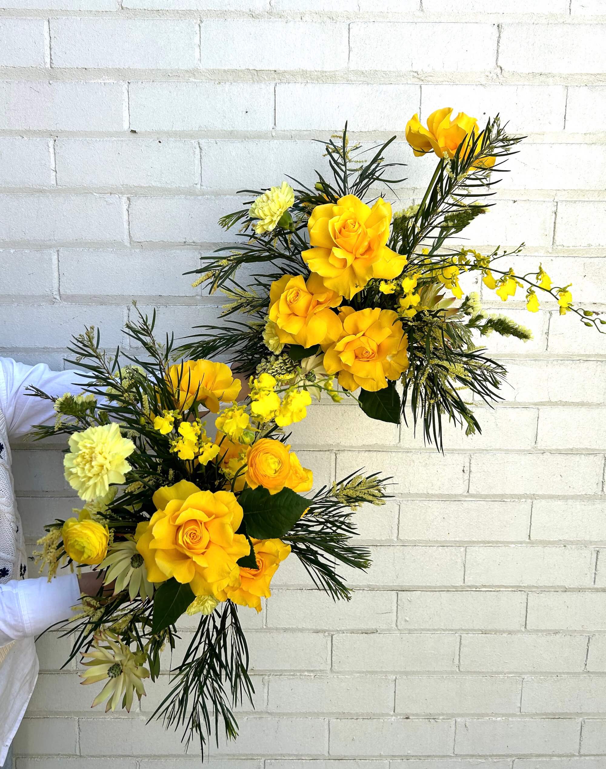 yellow flowers arrangement corporate flower delivery r u ok day