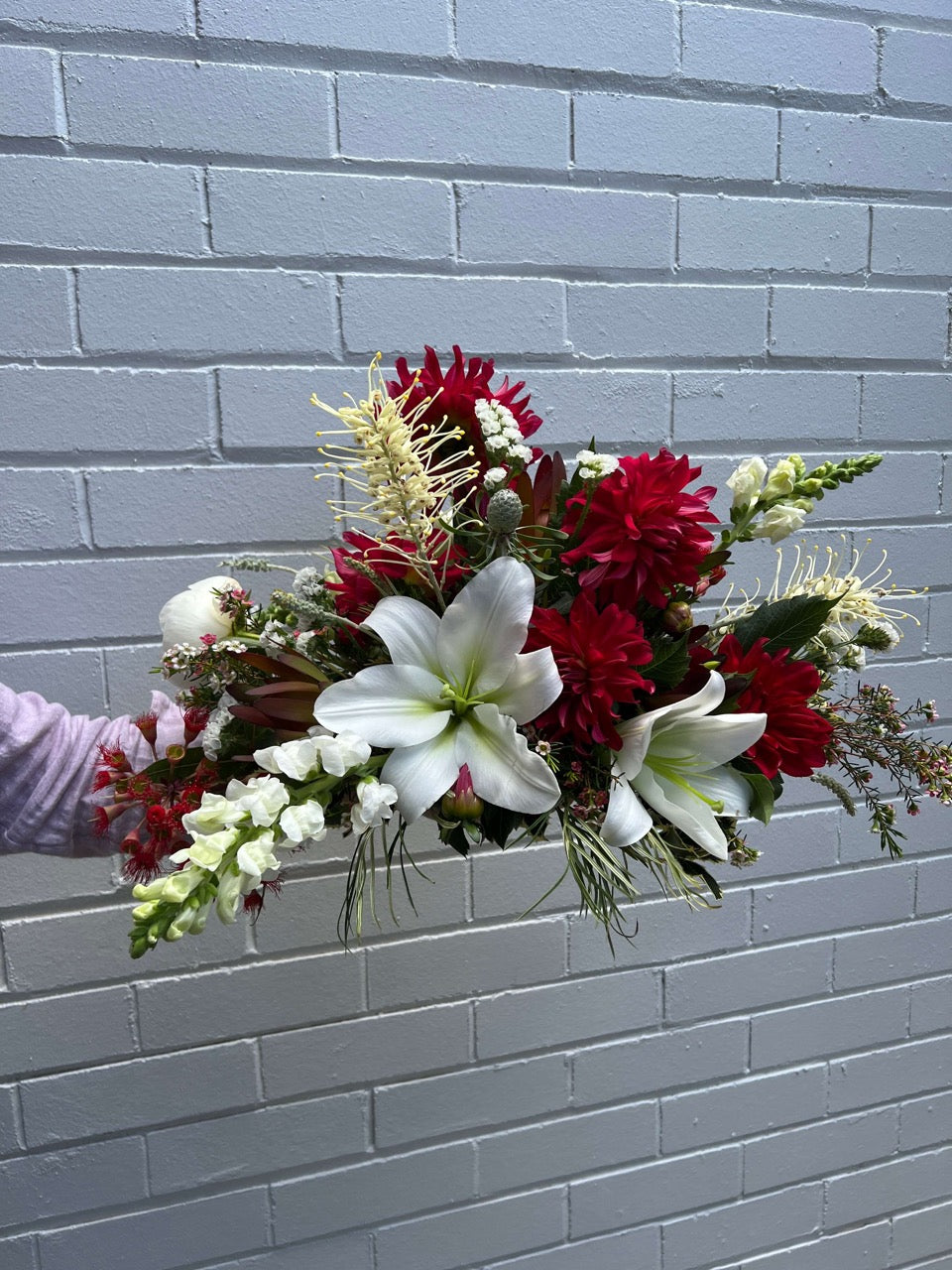 Christmas Table Centrepiece in a Vase | Red, White &amp; Gold or White &amp; Green